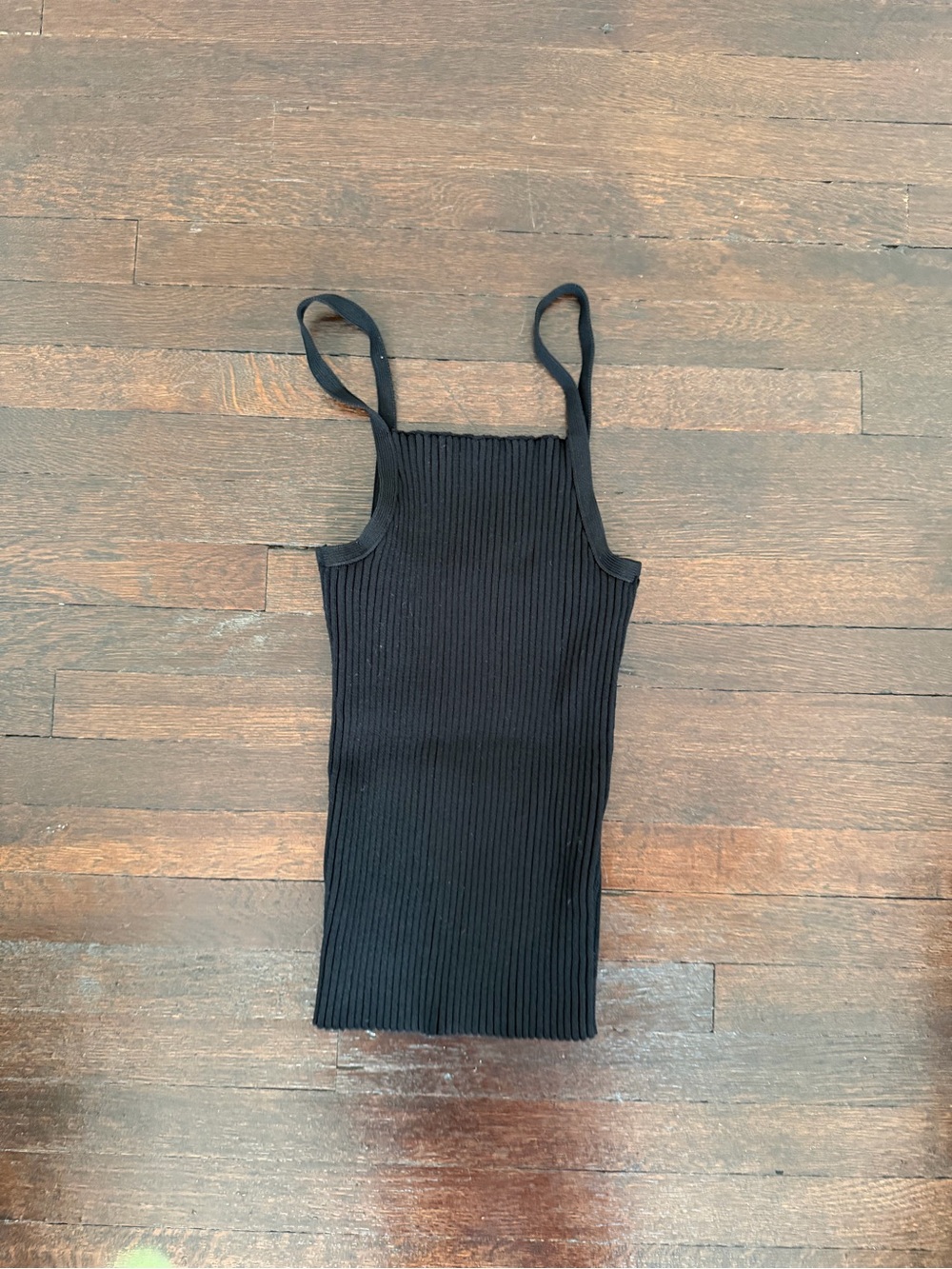 GAP Black Ribbed Square Neck Tank Top